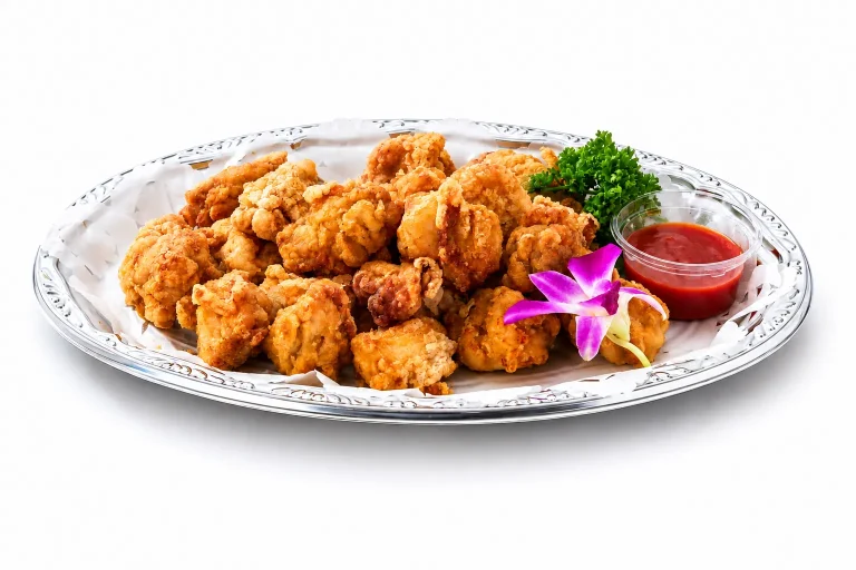 プランに含まれる唐揚げを盛り付けた大皿料理の画像