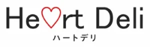 ハートデリのロゴ。Heart Deliの英字ロゴと「ハートデリ」の表記